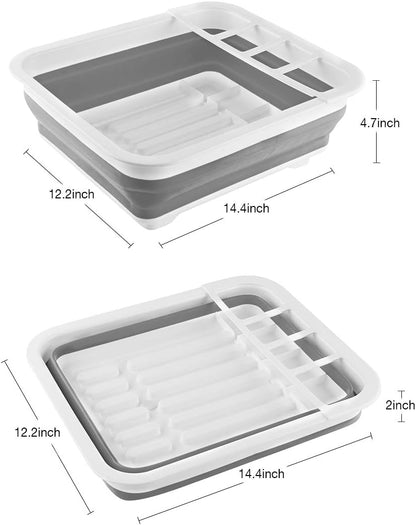 Foldable Dish Drying Basket with Drain Board image 3