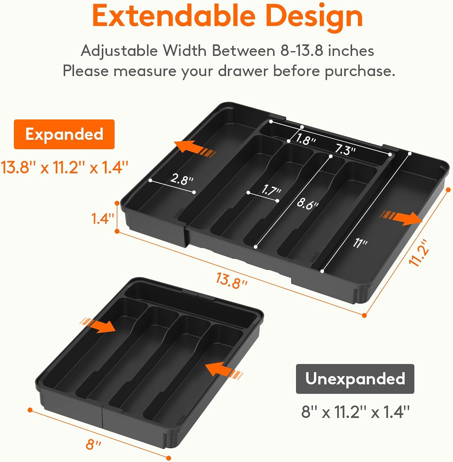 Expandable Silverware Drawer Organizer image 3