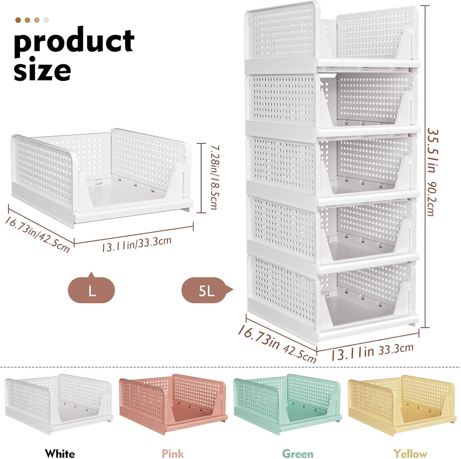 Stackable Closet Storage Baskets image 2