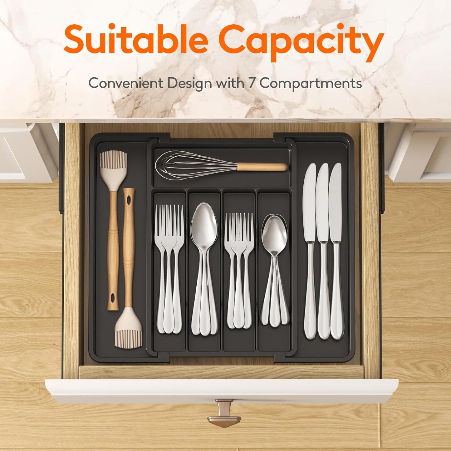 Expandable Silverware Drawer Organizer image 2