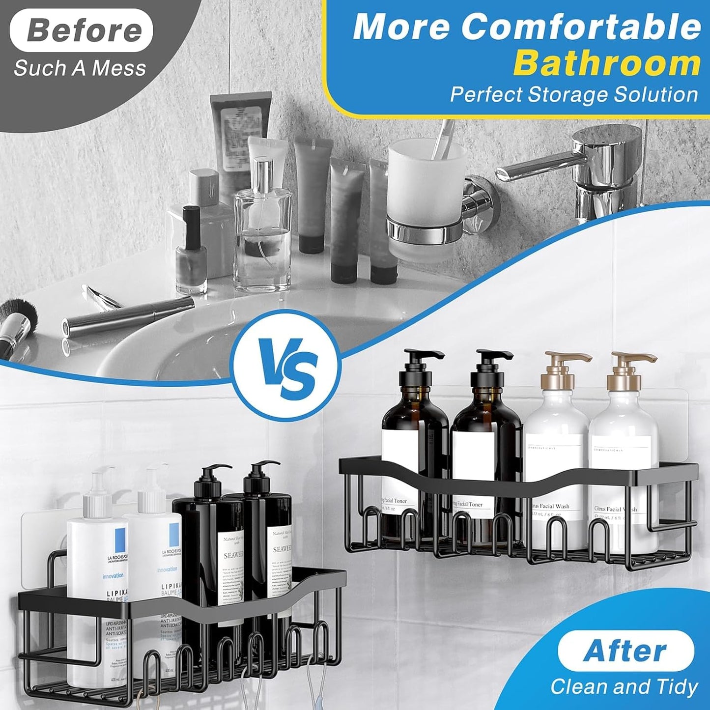 Adhesive Shower Caddy Set image 3
