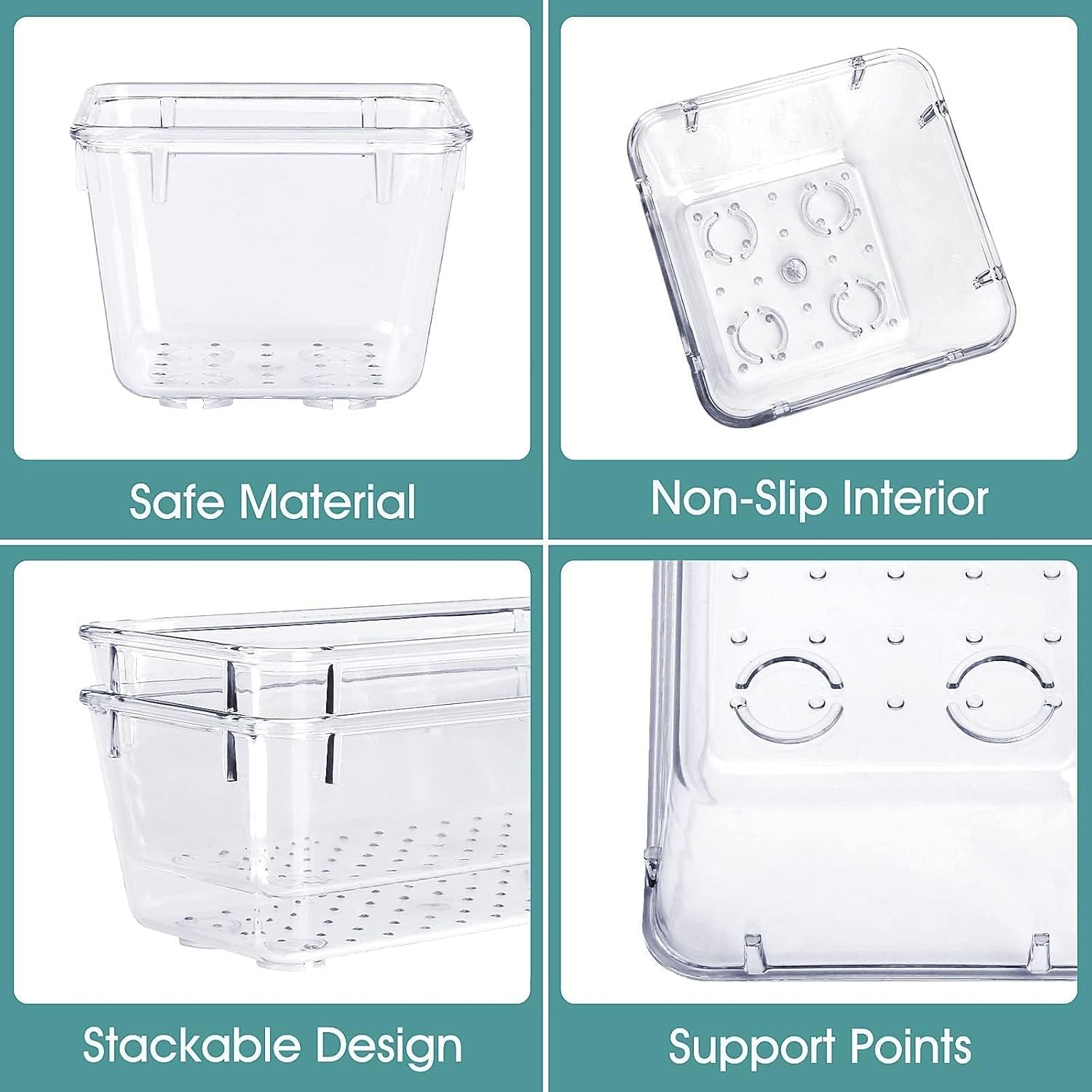 Clear Drawer Organizer Bins Set image 3