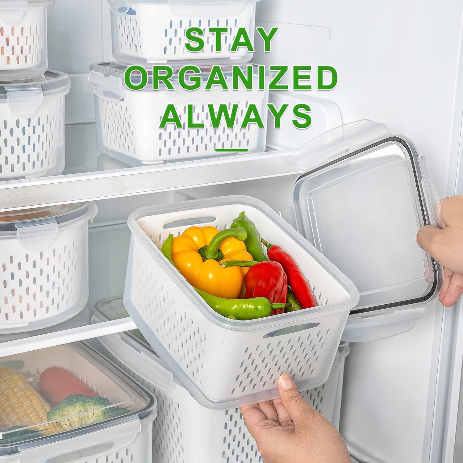 Fruit Storage Containers with Removable Colander image 5
