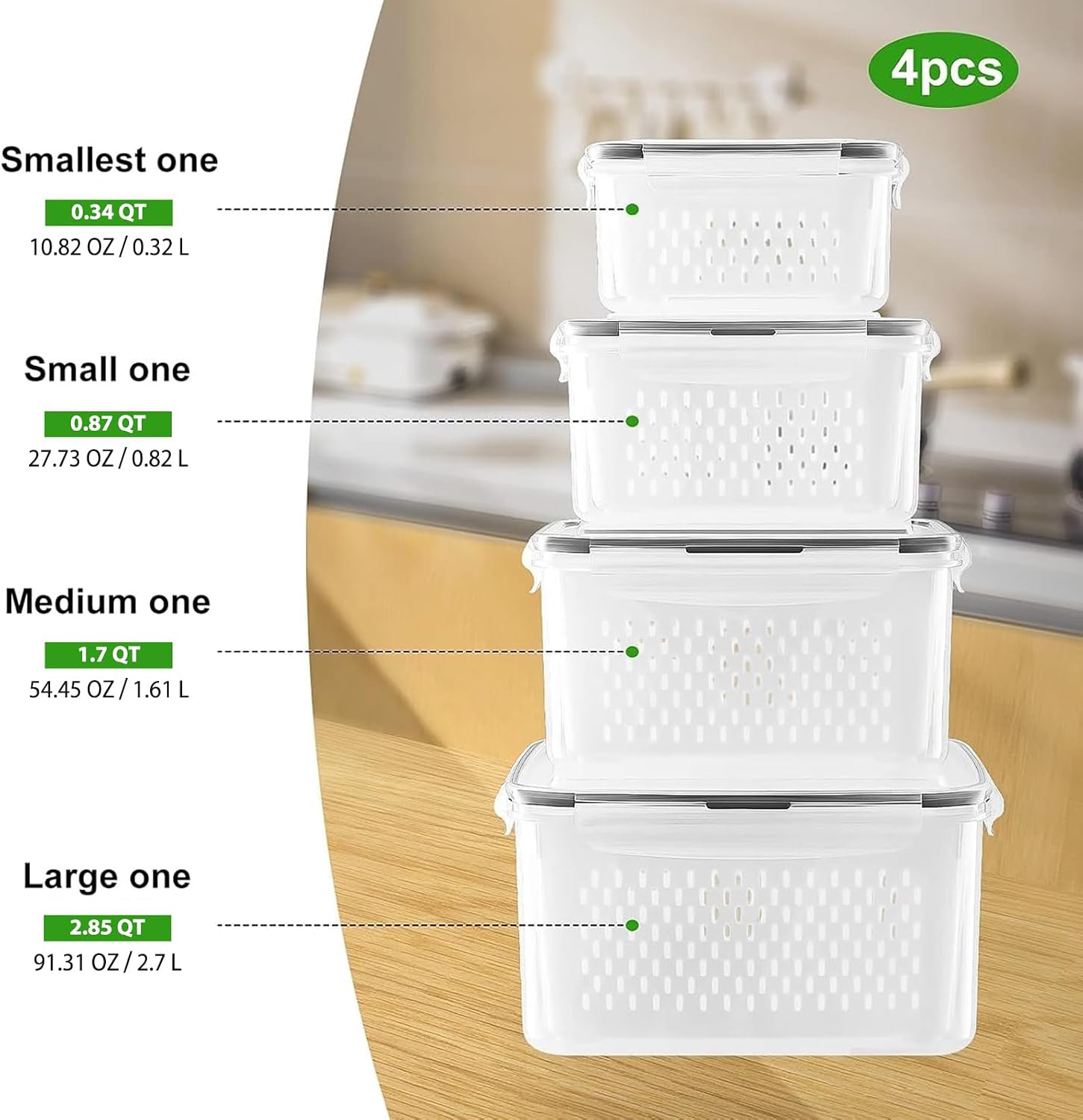 Stackable Produce Storage Containers image 2