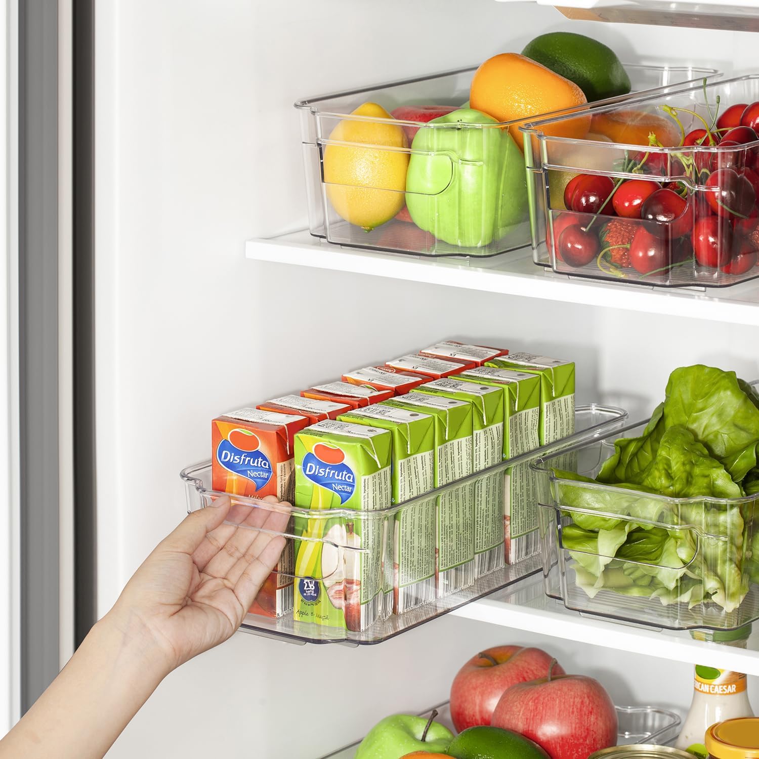 Clear Refrigerator Organizer Bins Set image 5