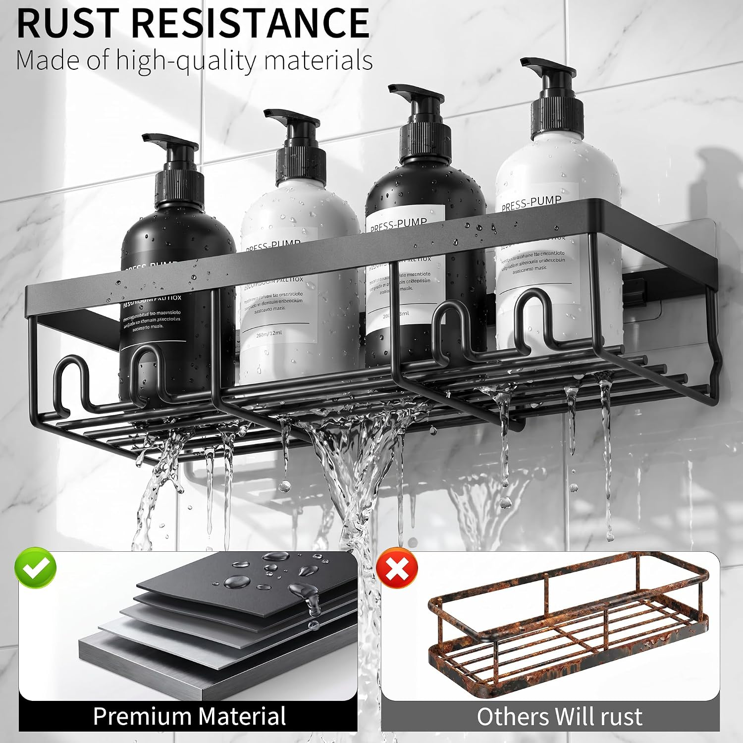 Wall Mounted Shower Storage Rack image 5