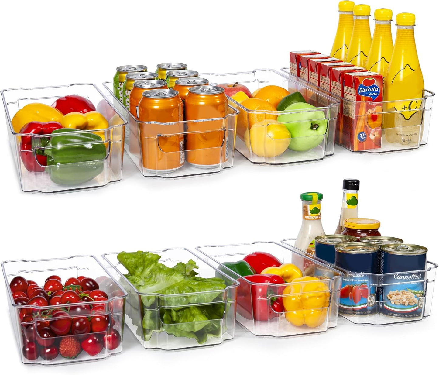 Clear Refrigerator Organizer Bins Set