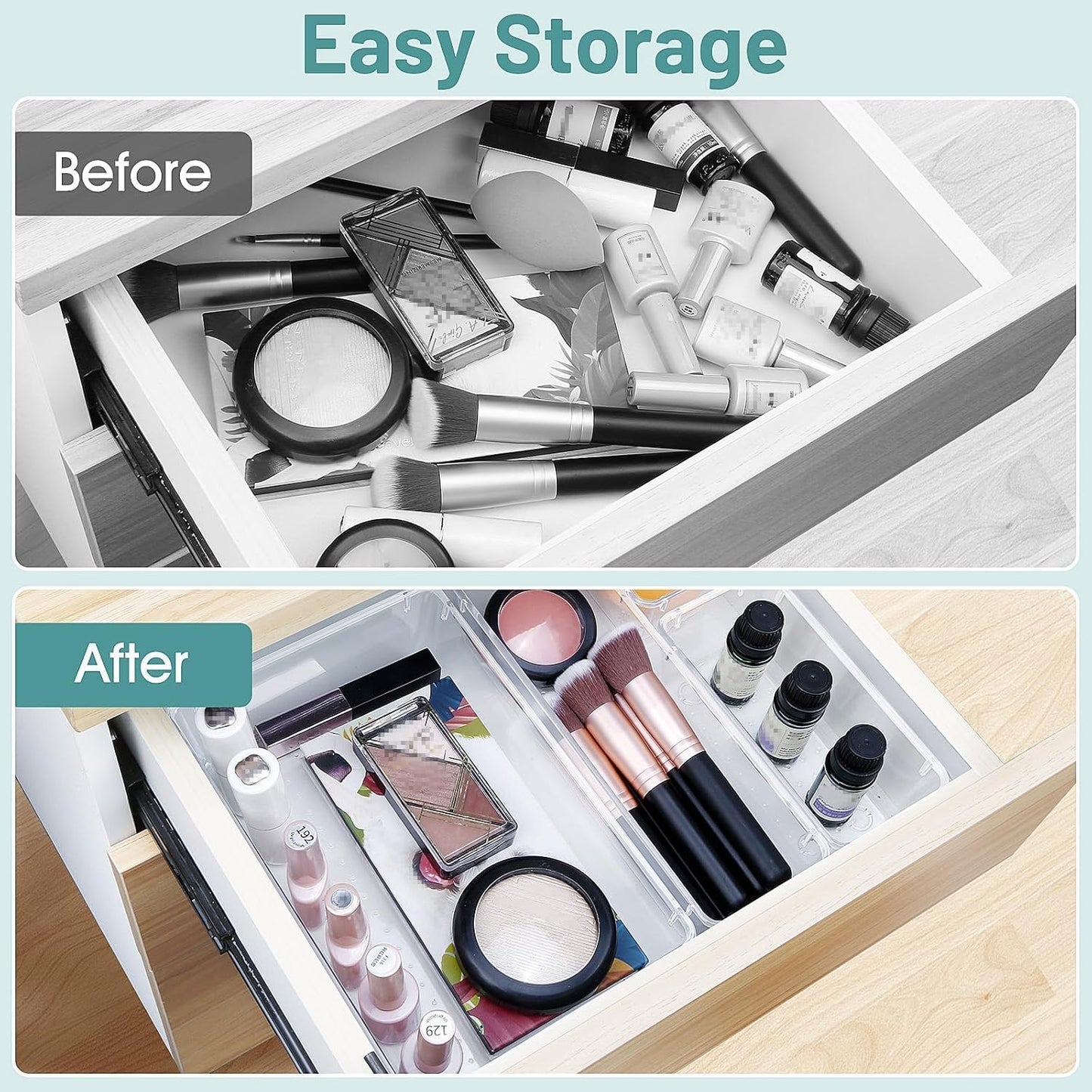Clear Drawer Organizer Bins Set image 4