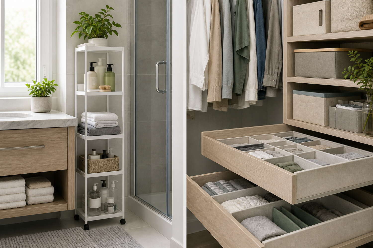 Bathroom and closet storage essentials